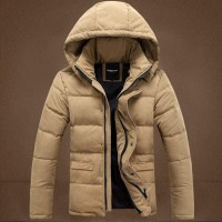 Doudoune Homme Capuche Sport Outdoor Trek Natural Tone Marron clair Beige